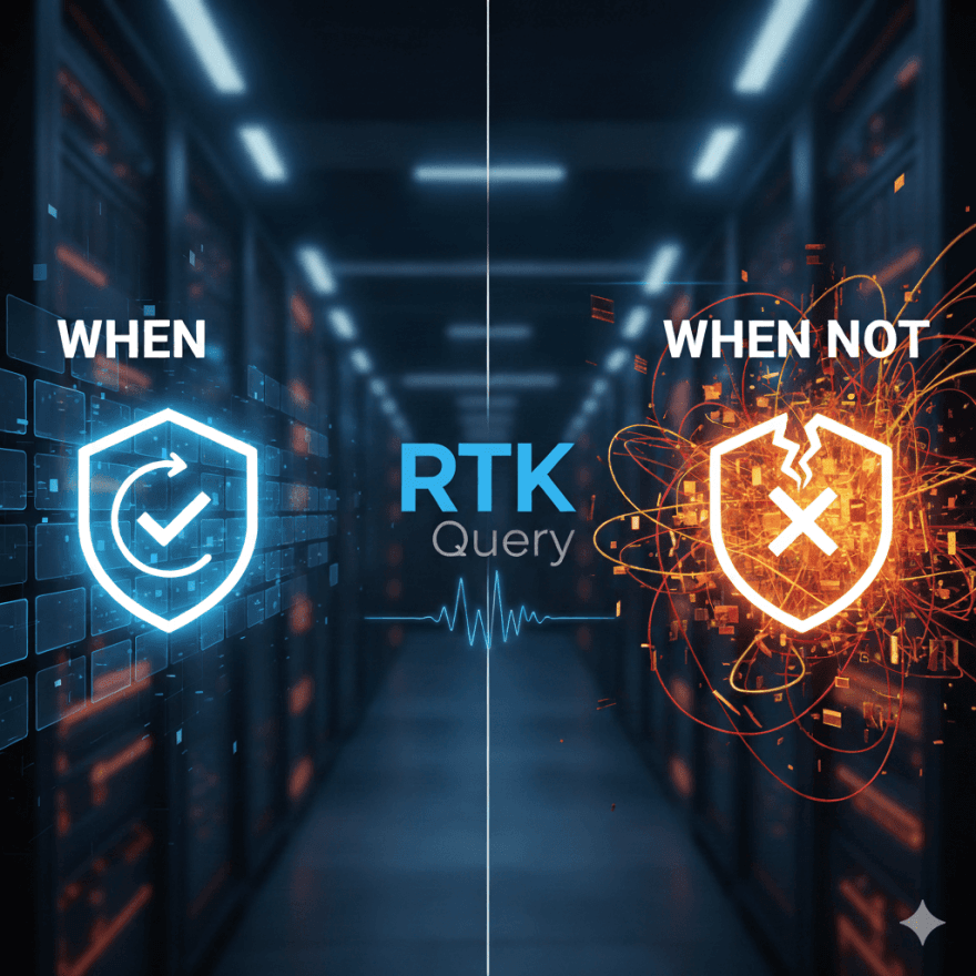 Stylized RTK Query diagram illustrating caching flows