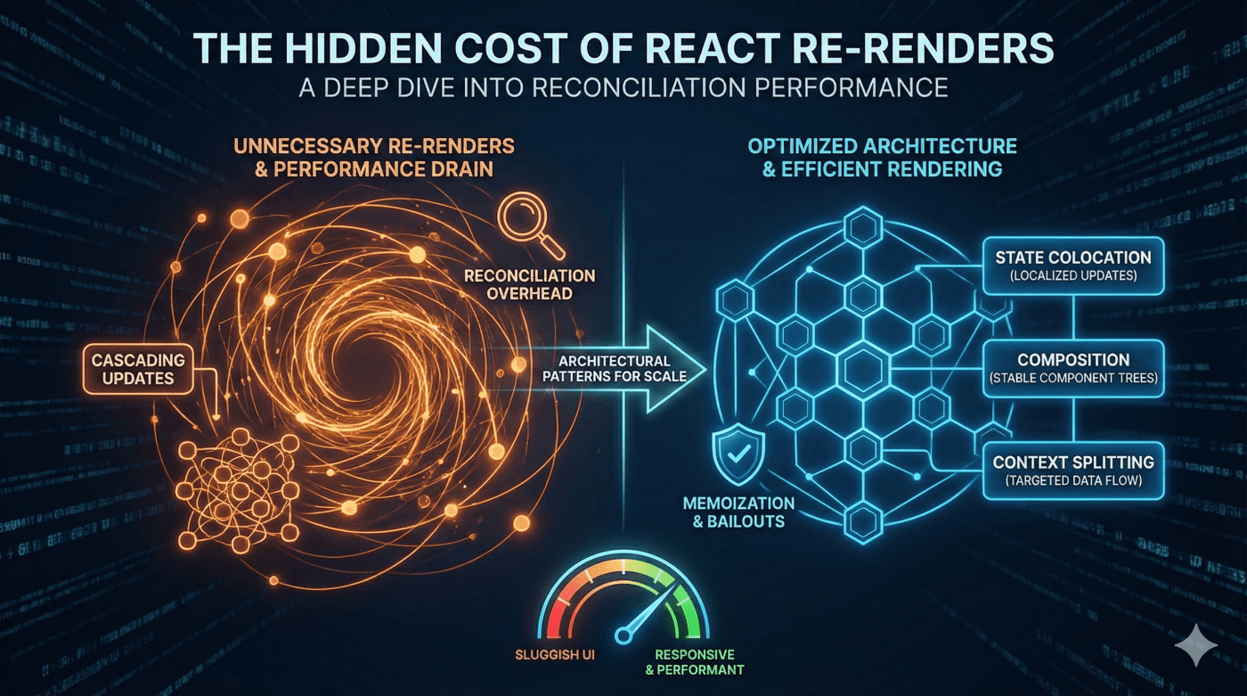 Diagram illustrating React's reconciliation process and performance optimization boundaries